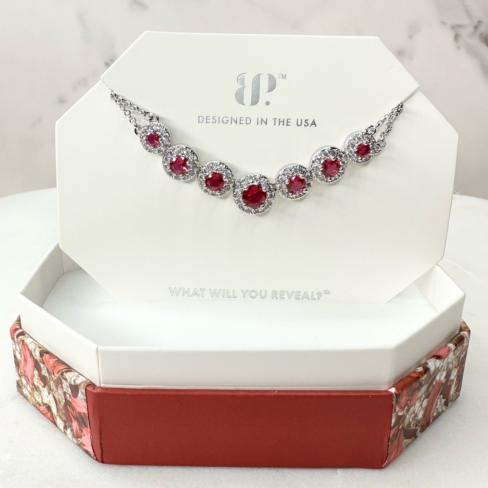 Bomb Party July Birthday Collection Ruby Necklace RBP7733 NWT